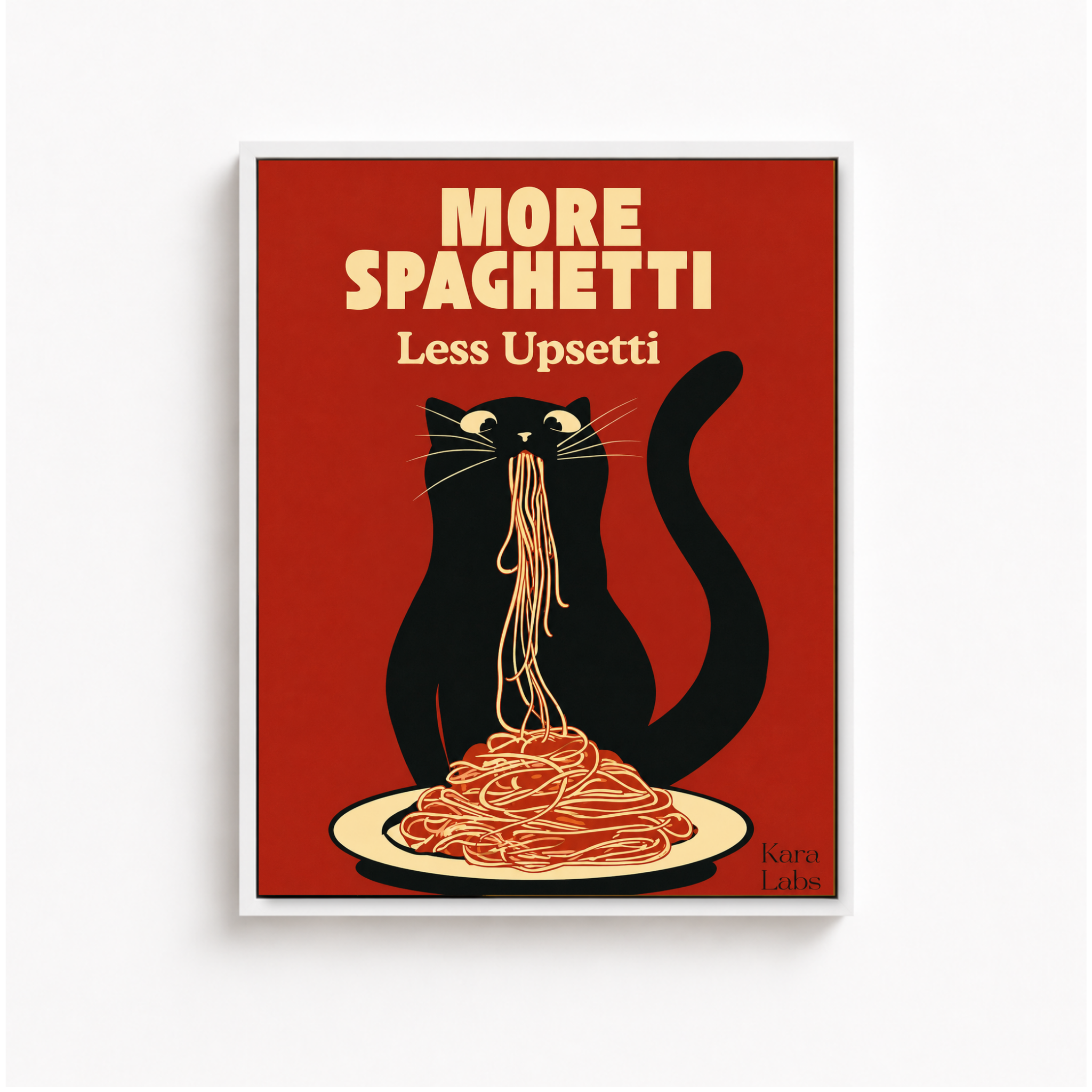 Funny Spaghetti Cat Canvas Wall Art Aura Canvas