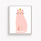 Pink Princess Cat Canvas Wall Art Aura Canvas