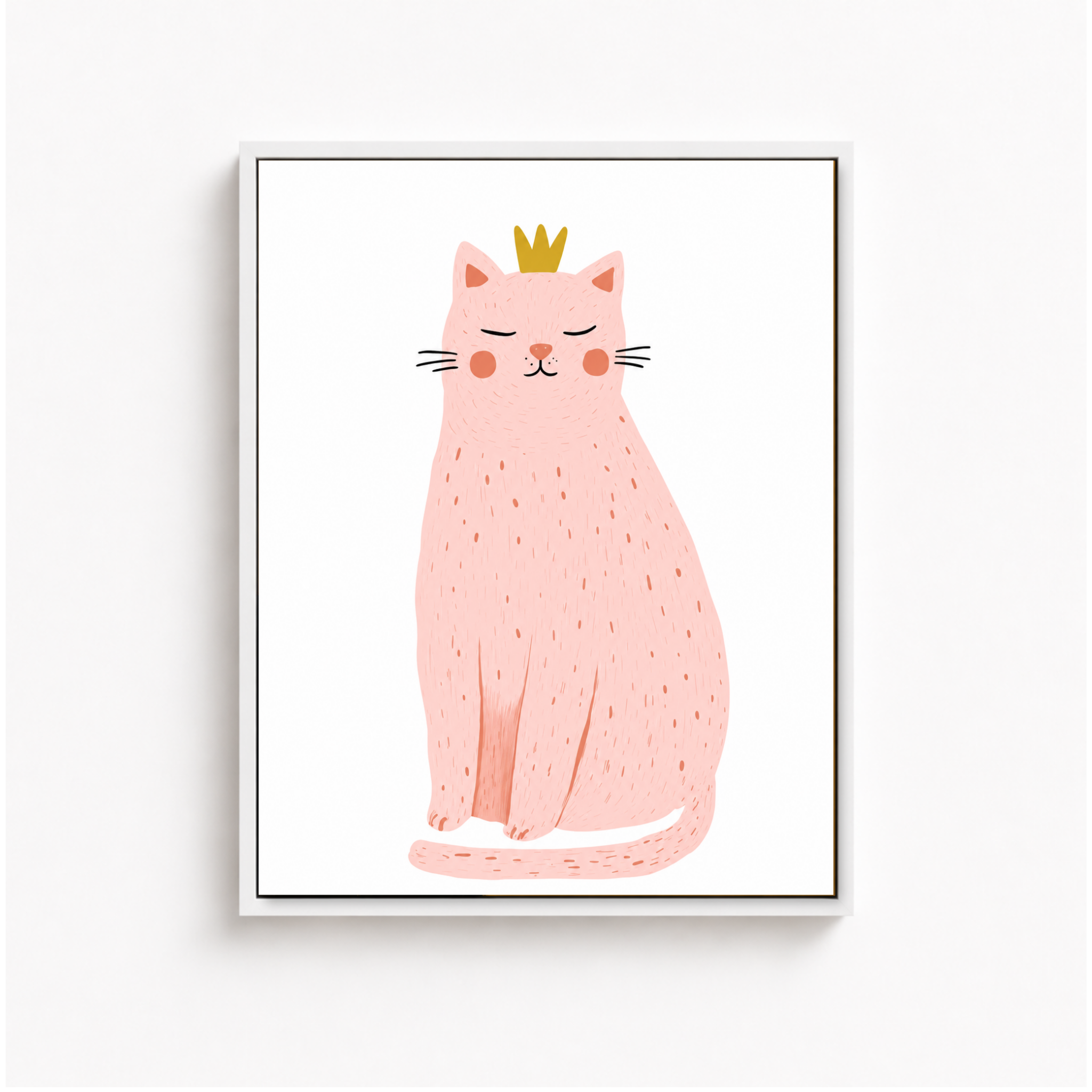 Pink Princess Cat Canvas Wall Art Aura Canvas