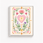 Floral Heart Canvas Wall Art Aura Canvas