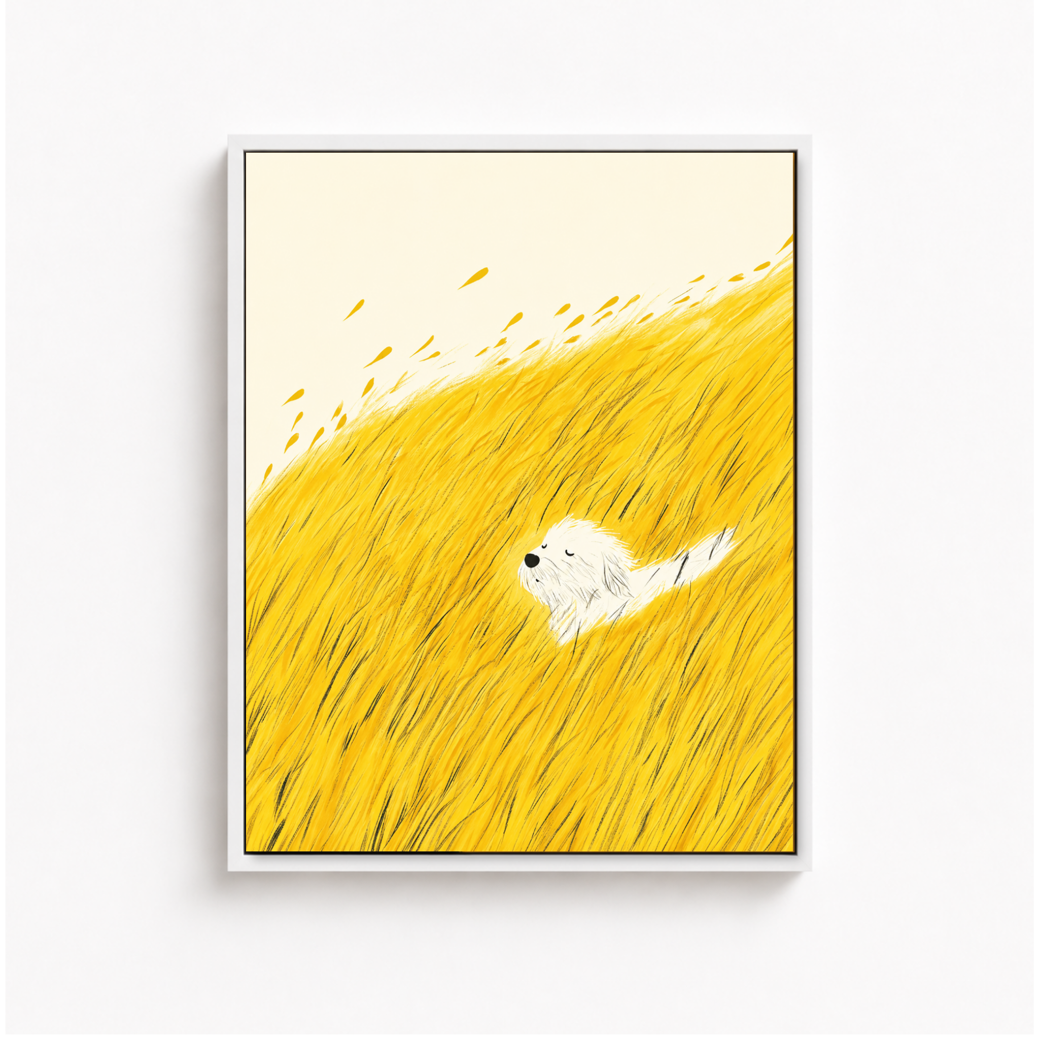 Golden Meadow Dog Canvas Wall Art Aura Canvas