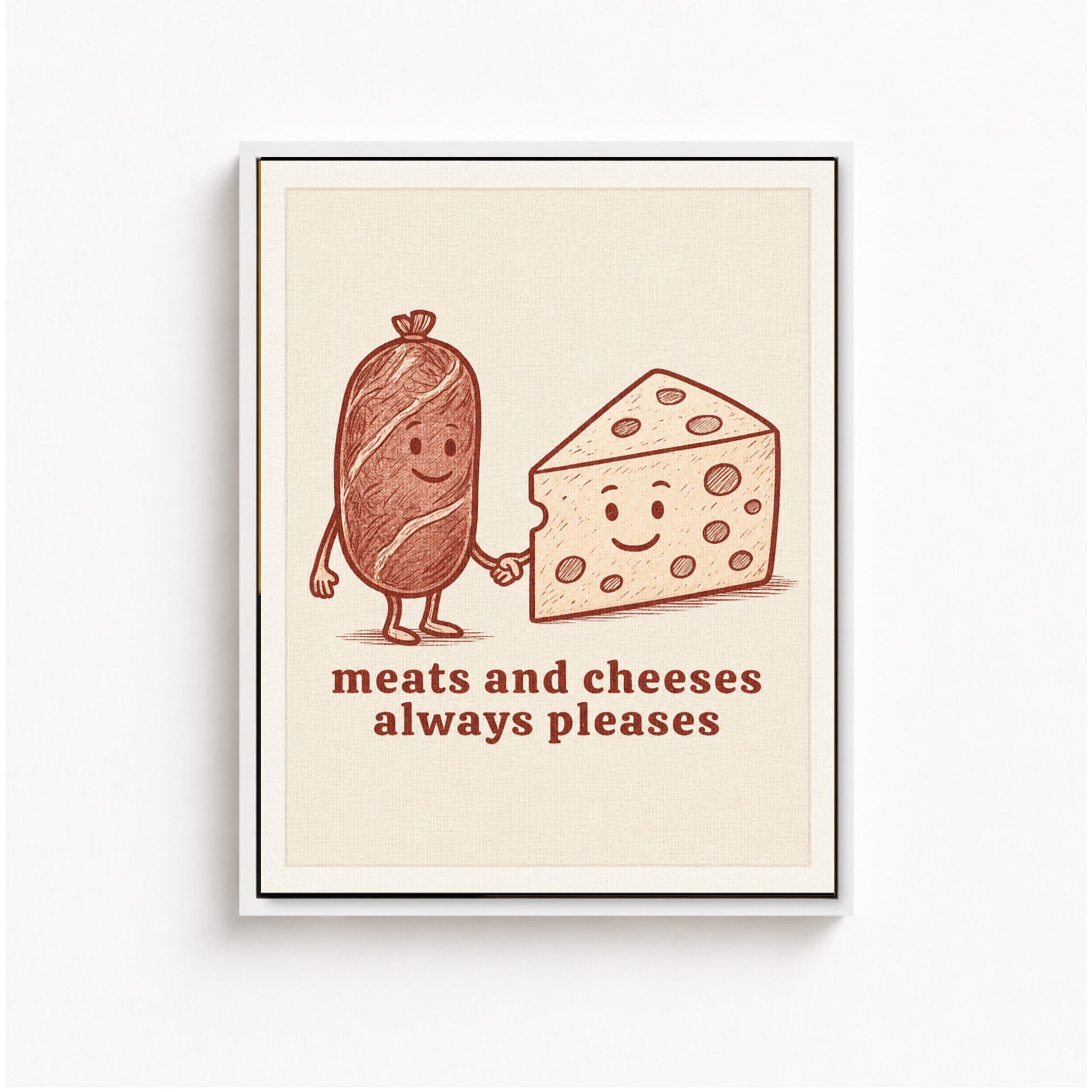 Meats and Cheeses Canvas Wall Art Aura Canvas