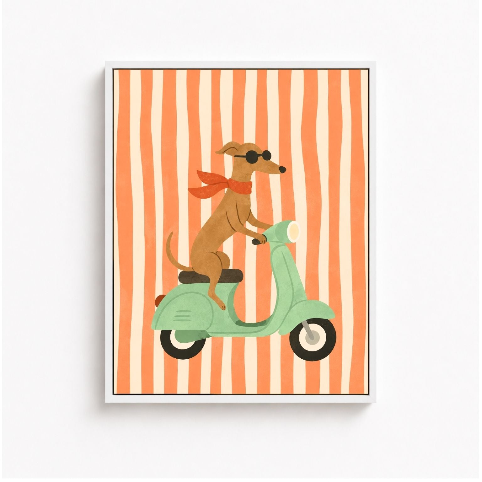 Dog Scooter Canvas Wall Art