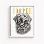 Custom Vintage Pet Portrait Canvas Aura Canvas