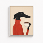 Dachshund Coffee Canvas Wall Art Aura Canvas