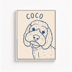Custom Minimal Line Art Dog Portrait Canvas Aura Canvas