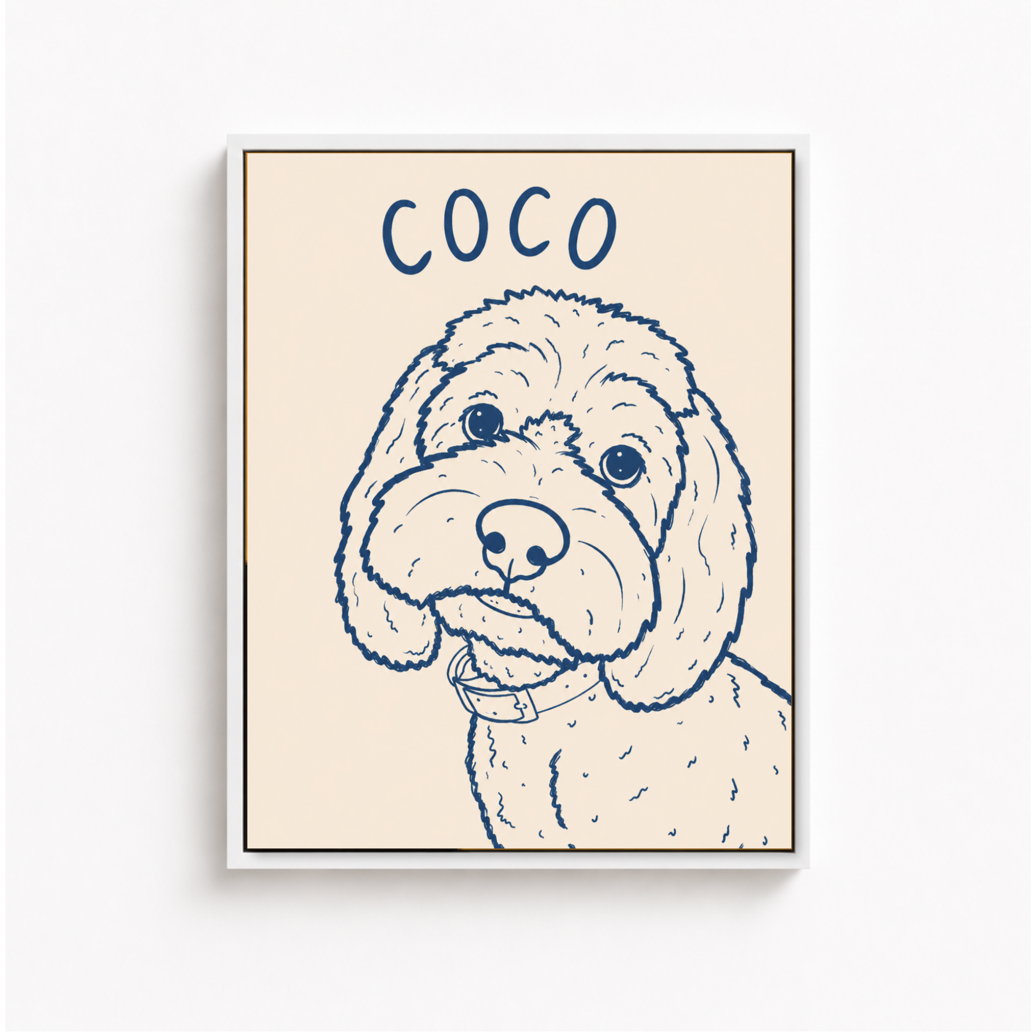Custom Minimal Line Art Dog Portrait Canvas Aura Canvas