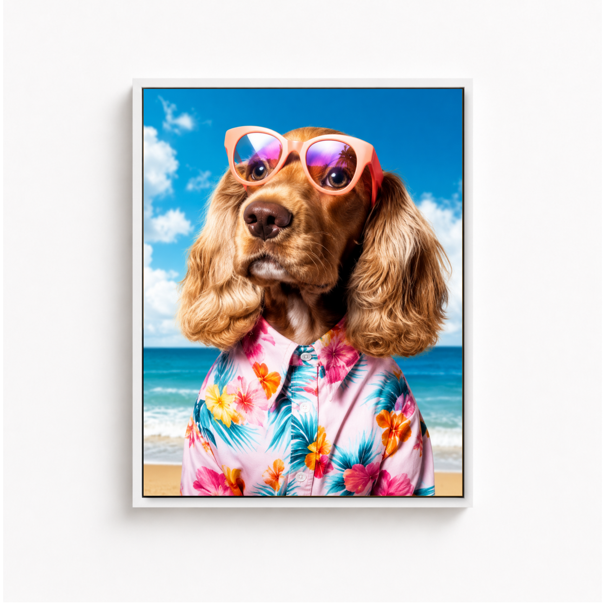 Custom Summer Pet Portrait Canvas Aura Canvas