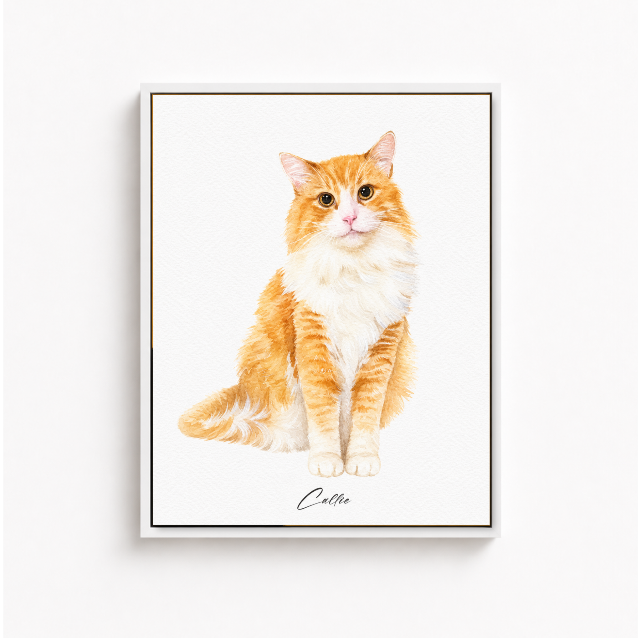 Custom Watercolor Cat Portrait Canvas Aura Canvas
