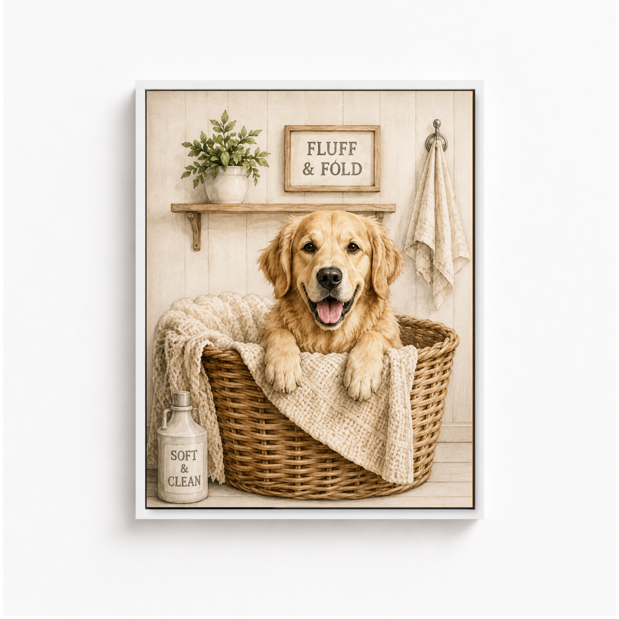 Custom Pet Laundry Room Portrait Canvas Aura Canvas