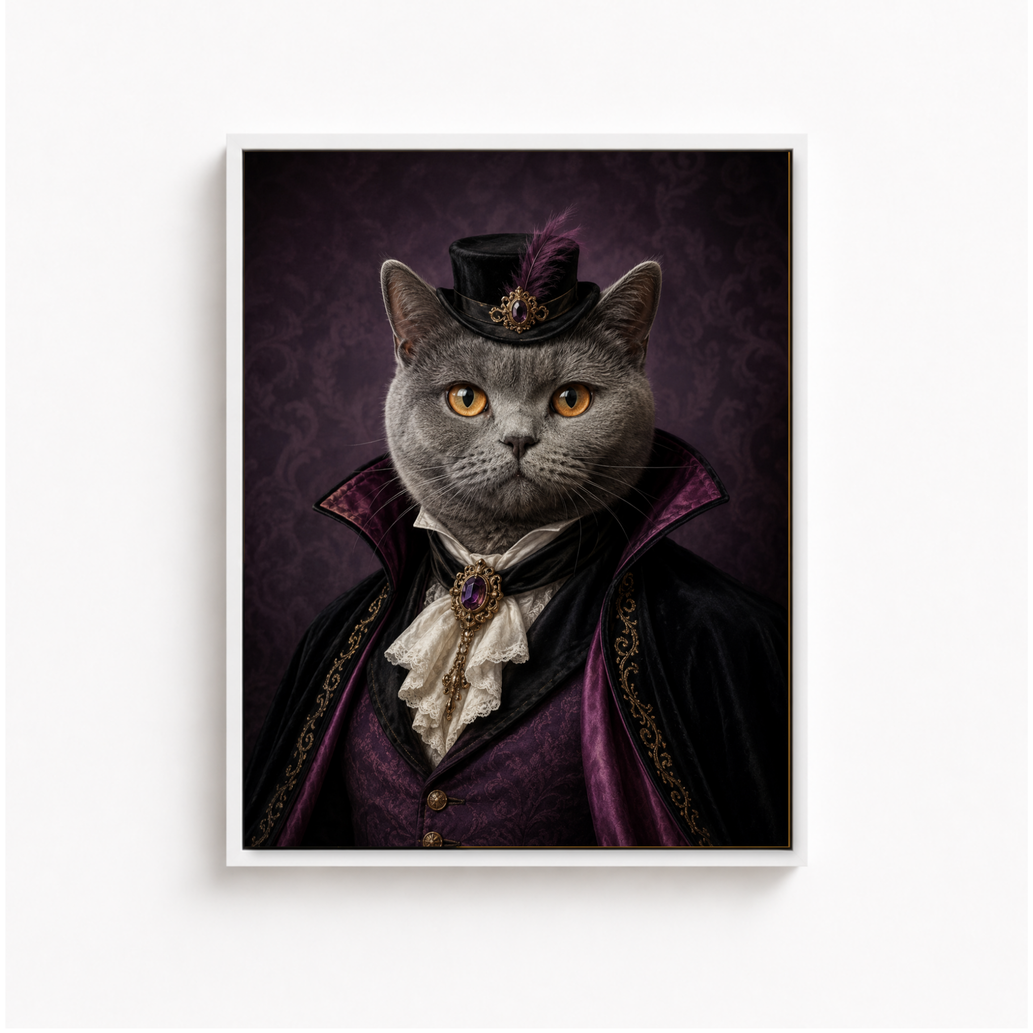 Custom Victorian Gothic Pet Portrait Canvas Aura Canvas