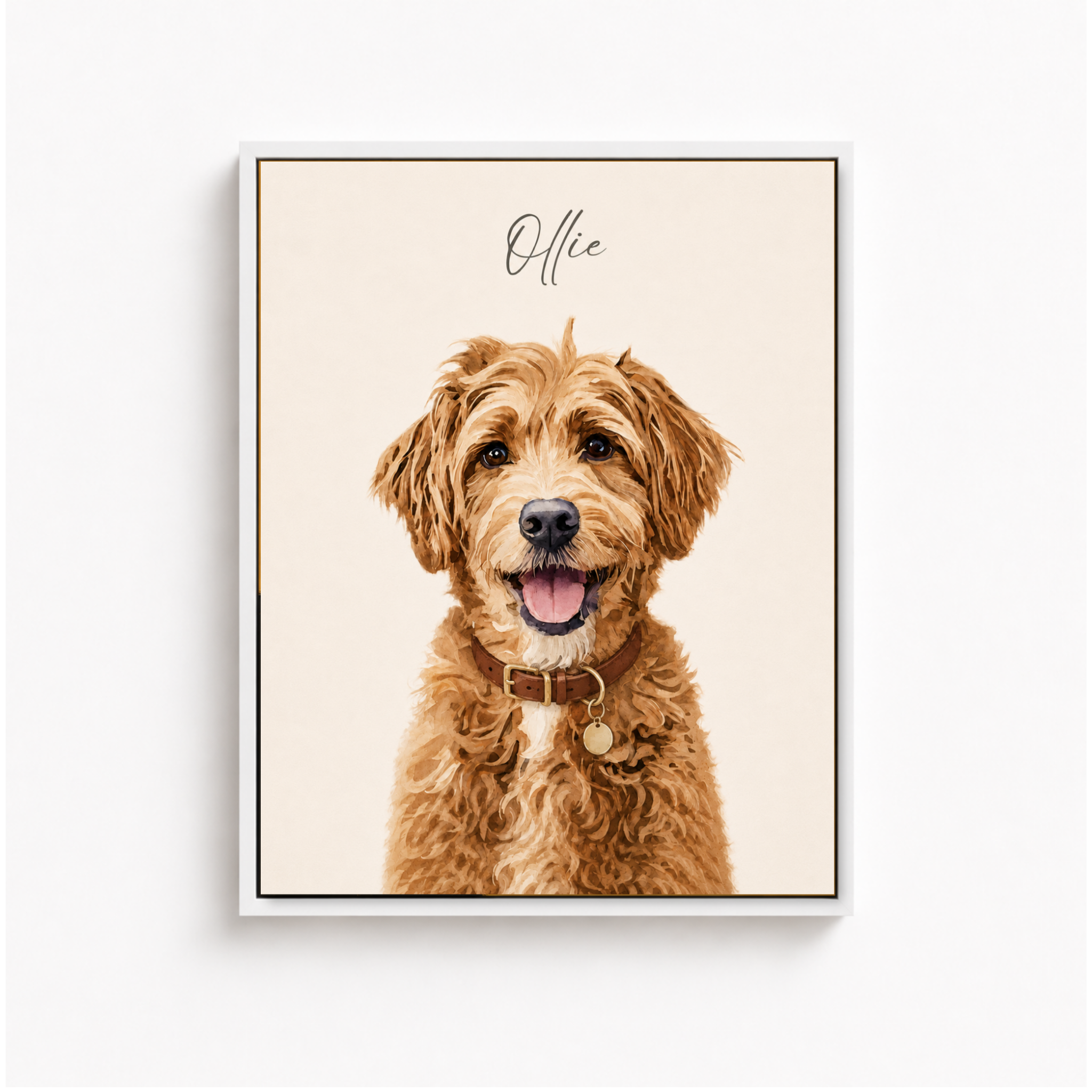 Custom Minimal Pet Portrait Canvas Aura Canvas