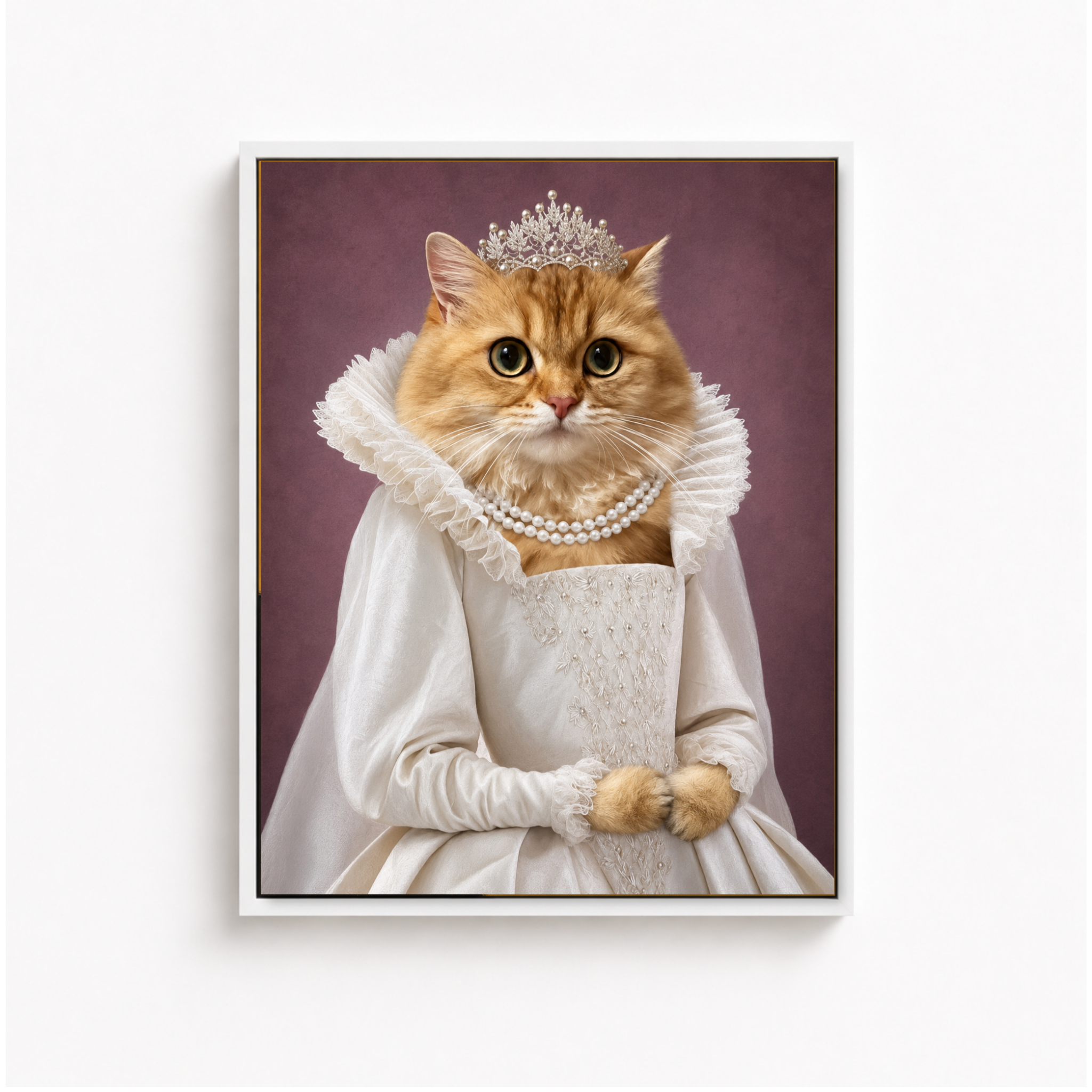 Custom Princess Cat Portrait Canvas Aura Canvas