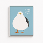 Love Chips Me Seagull Canvas Wall Art Aura Canvas
