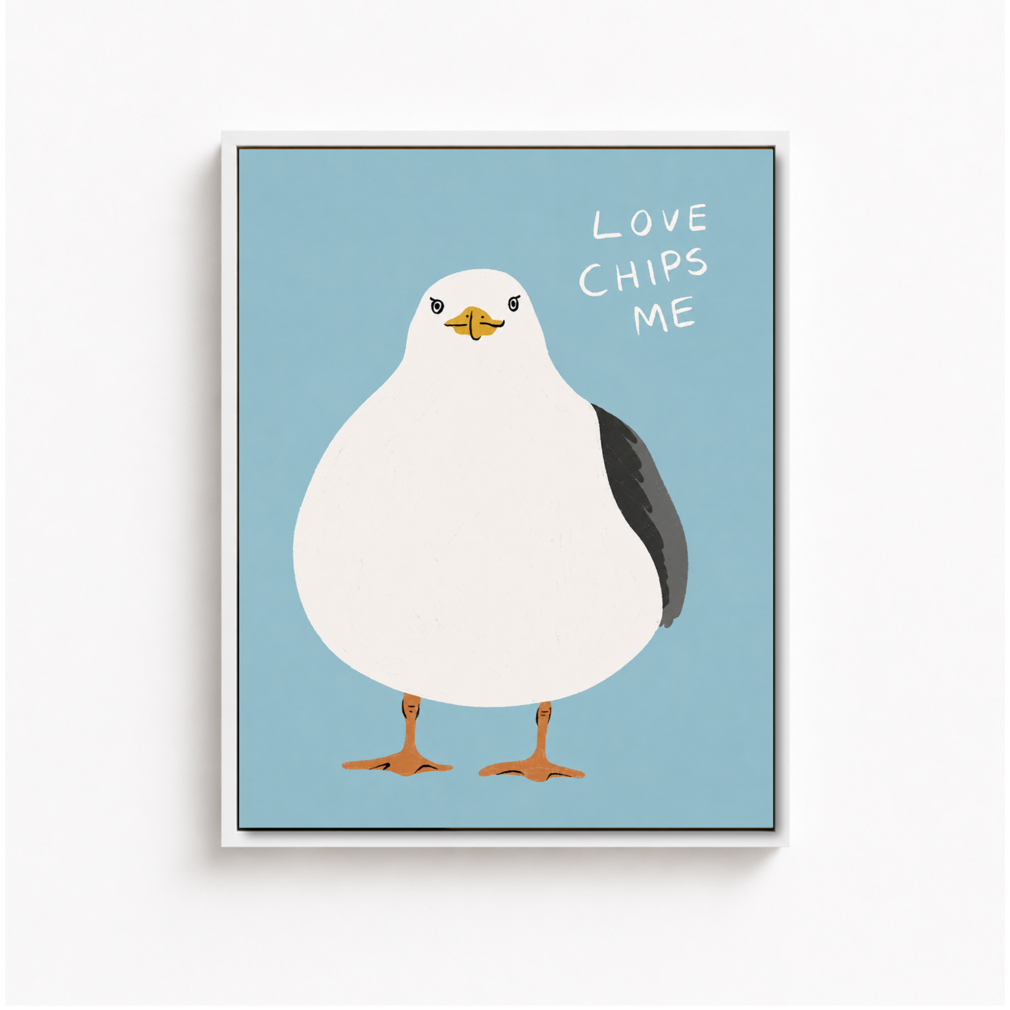 Love Chips Me Seagull Canvas Wall Art Aura Canvas