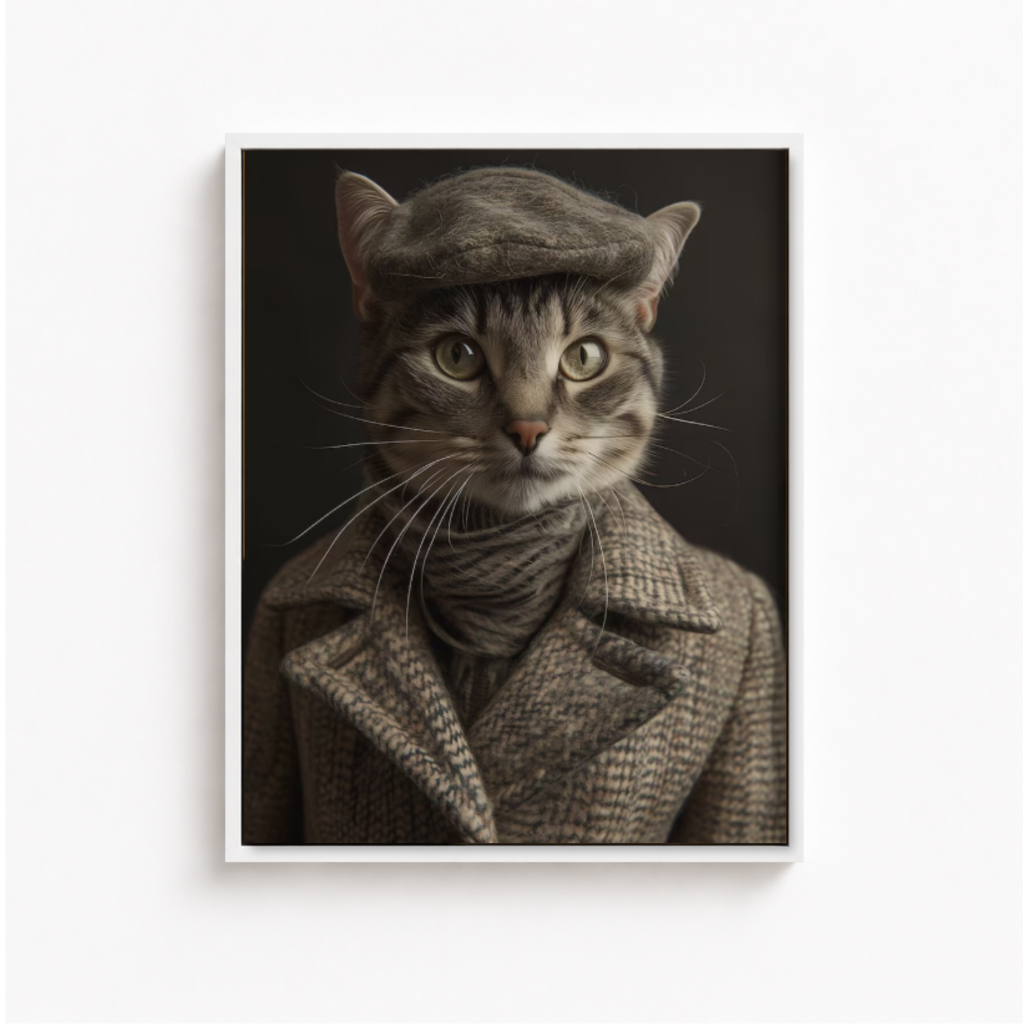 Custom Gentleman Cat Portrait Canvas Aura Canvas