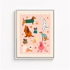 Cute Dog Pattern Canvas Wall Art Aura Canvas