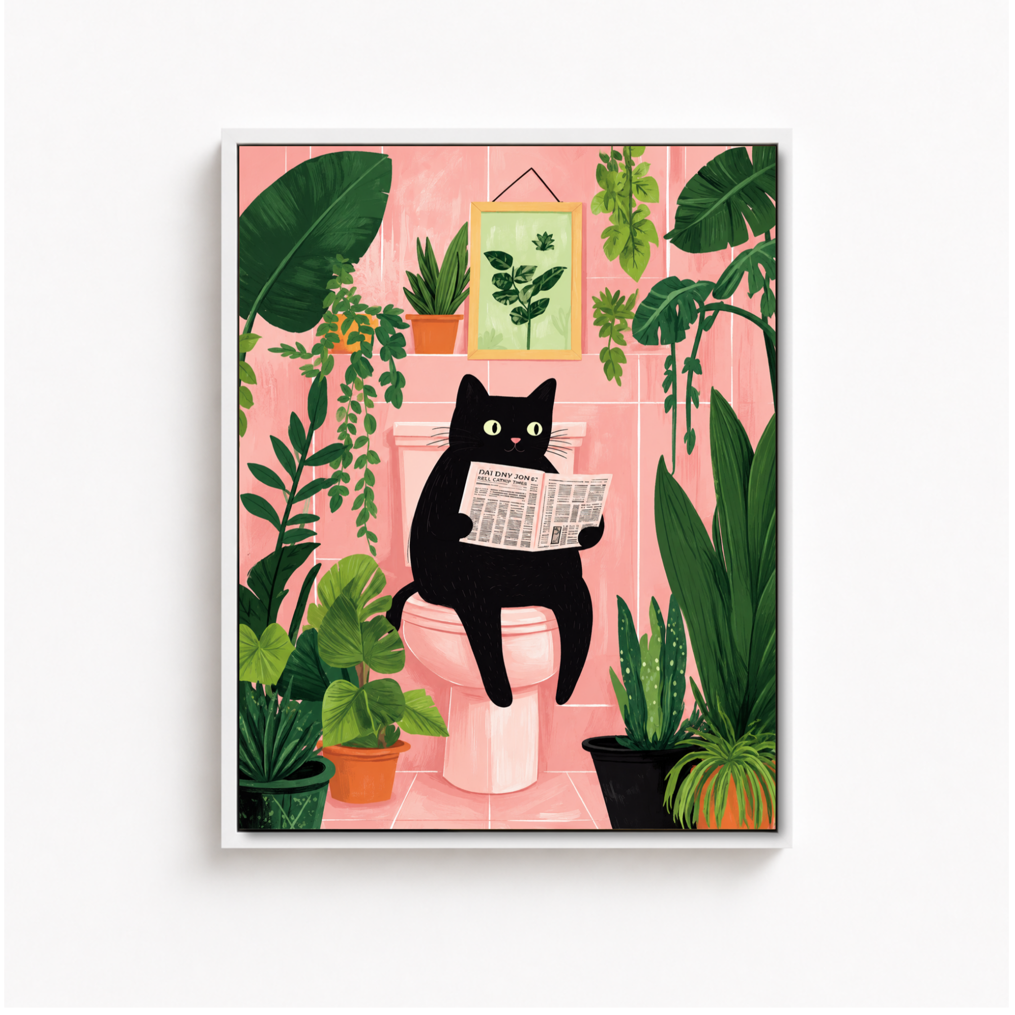 Black Cat Bathroom Canvas Wall Art Aura Canvas