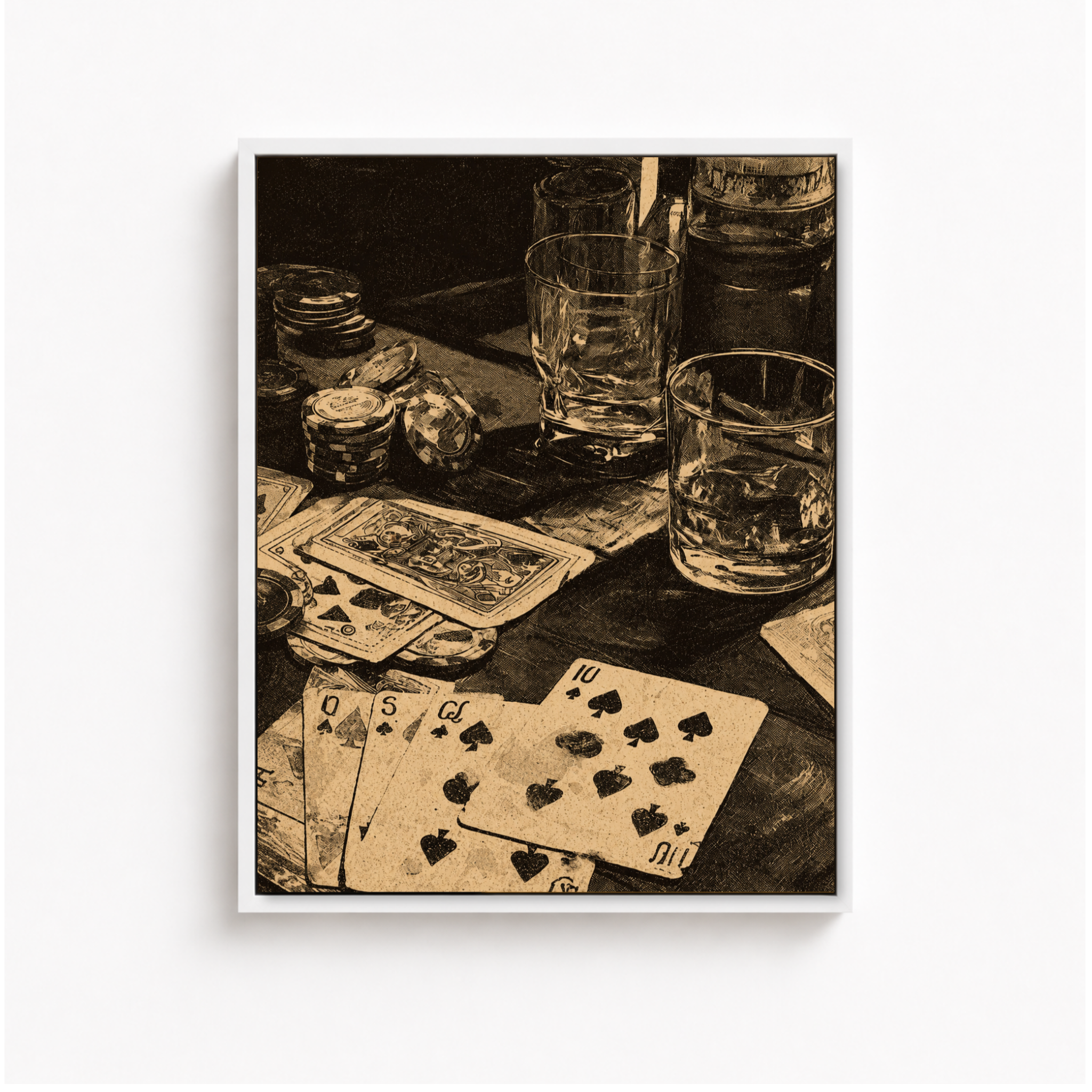 Vintage Poker Night Canvas Wall Art Aura Canvas