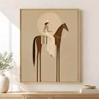 Woman Riding Horse Canvas Wall Art