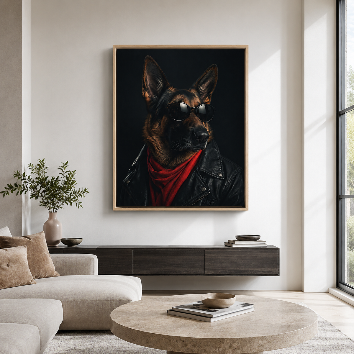 Custom Cool Dog Portrait Canvas Wall Art