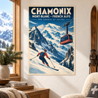 Mont-Tremblant Vintage Ski Canvas Wall Art - canvas close-up detail