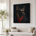 Custom Cool Dog Portrait Canvas Wall Art
