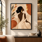Elegant Boho Woman Portrait Canvas Wall Art