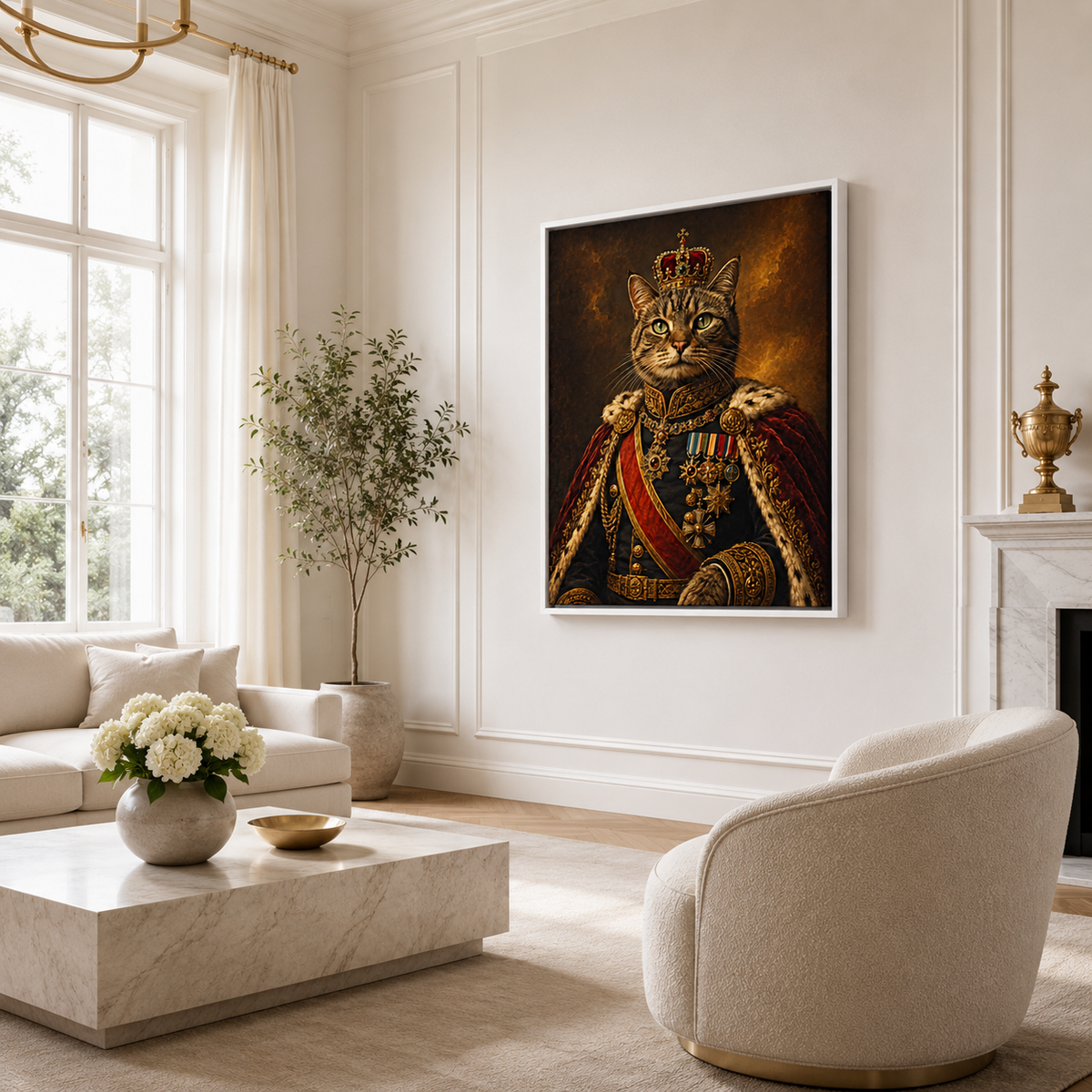 Custom Royal Pet Portrait Canvas