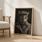 Custom Gentleman Cat Portrait Canvas Aura Canvas