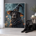 Custom Ember Glow Witch Pet Portrait Canvas Wall Art - personalized canvas preview
