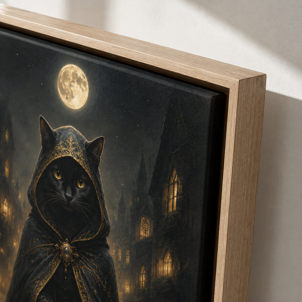 Custom Gothic Hooded Pet Portrait Canvas Wall Art