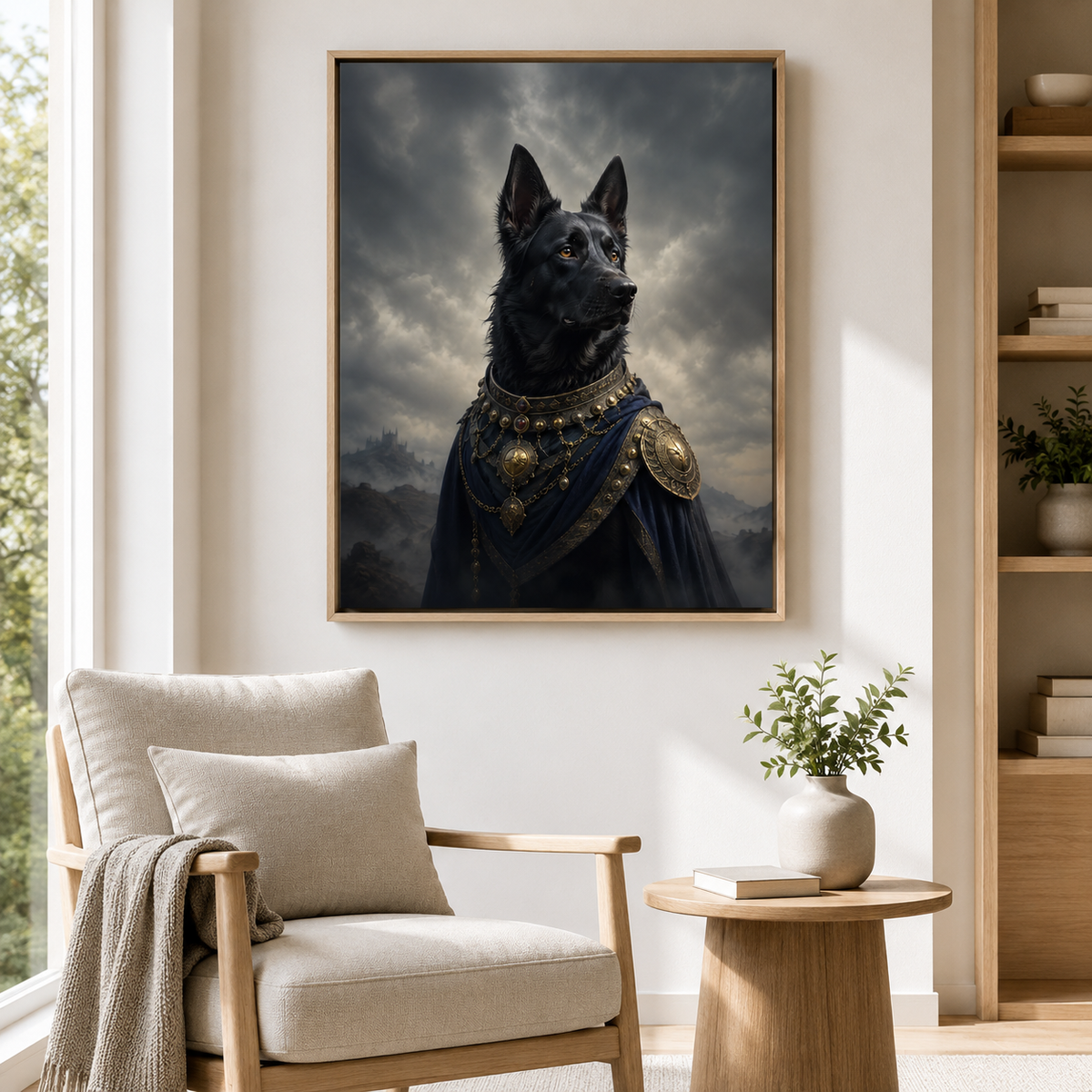 Custom Royal Guardian Pet Portrait Canvas Wall Art