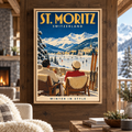St. Moritz Vintage Ski Canvas Wall Art - main canvas artwork