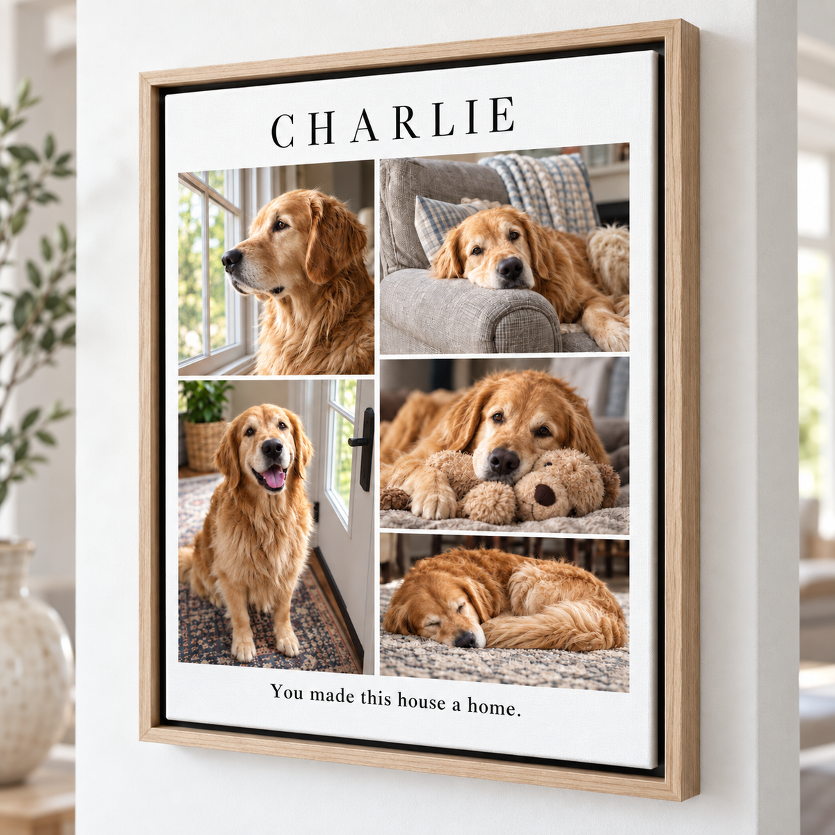 Custom Pet Memorial Photo Collage Canvas Wall Art - personalized canvas detail 4