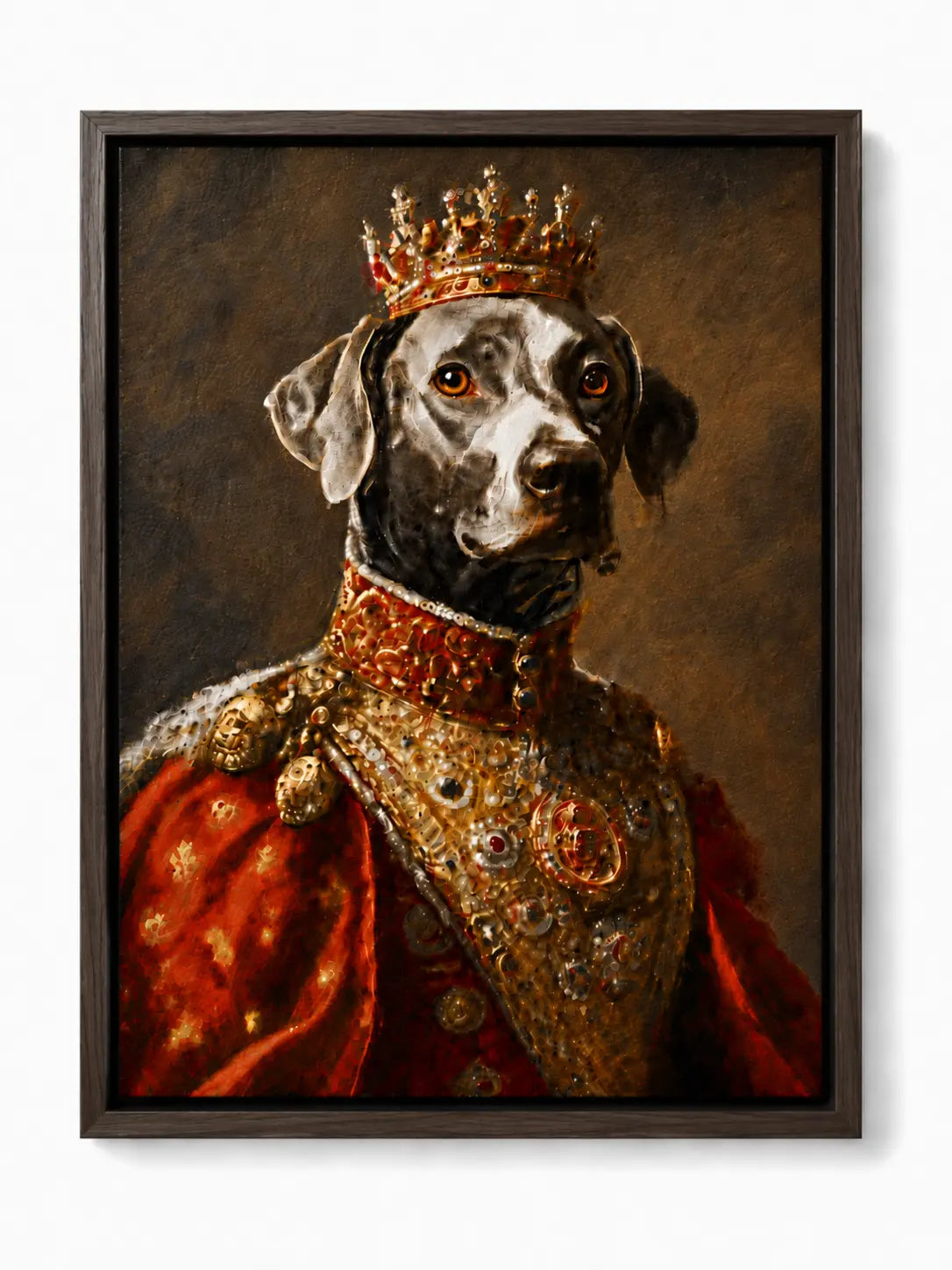 Custom Royal Pet Portrait Canvas - Personalized Dog King Painting Aura Canvas