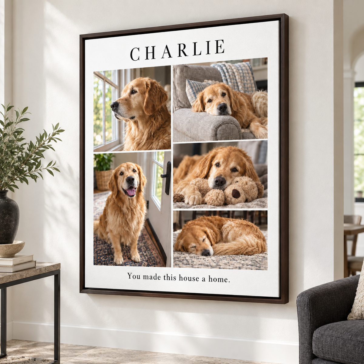 Custom Pet Memorial Photo Collage Canvas Wall Art - personalized canvas detail 8