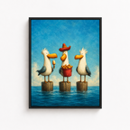 Funny Seagull Canvas Wall Art Aura Canvas