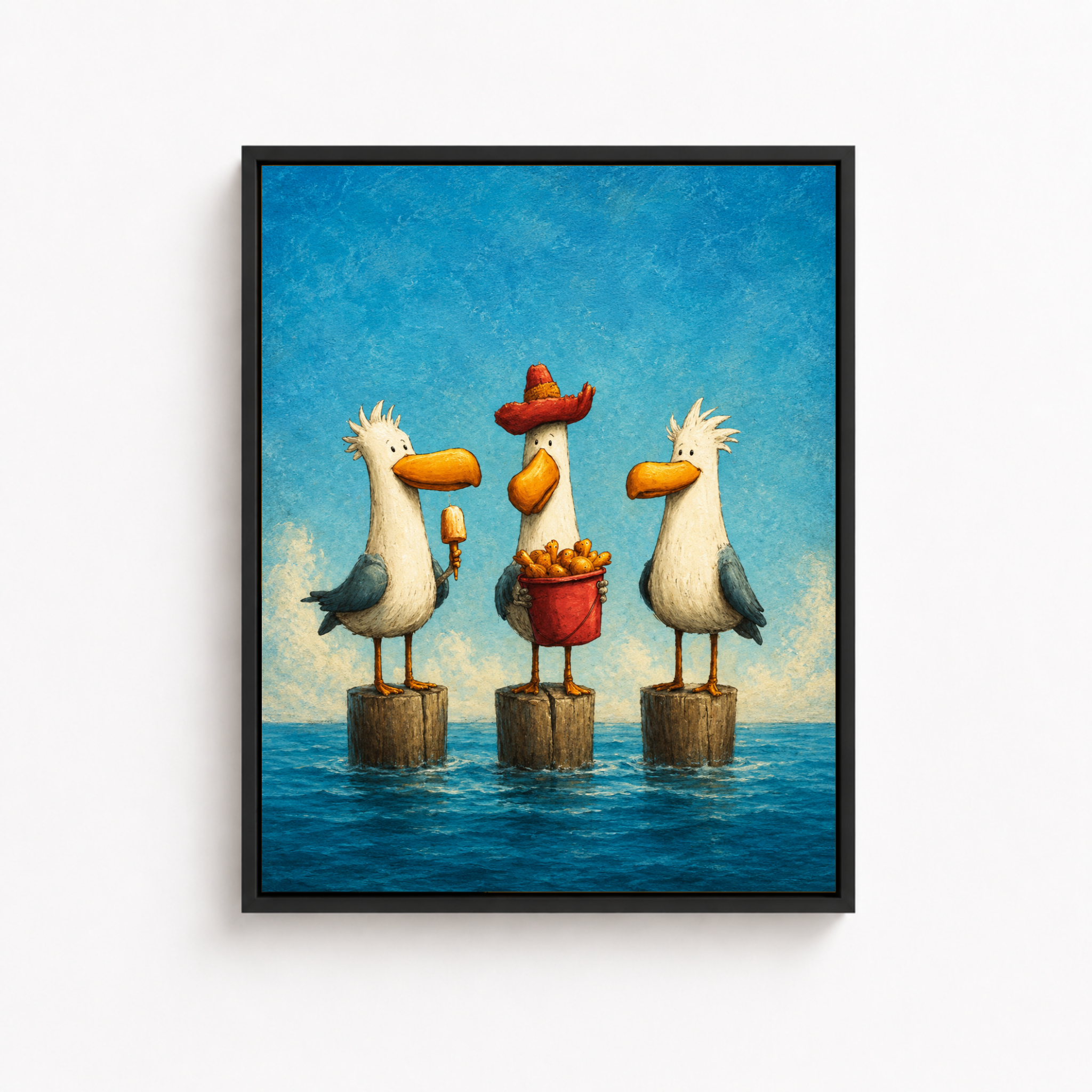 Funny Seagull Canvas Wall Art Aura Canvas