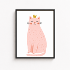 Pink Princess Cat Canvas Wall Art Aura Canvas