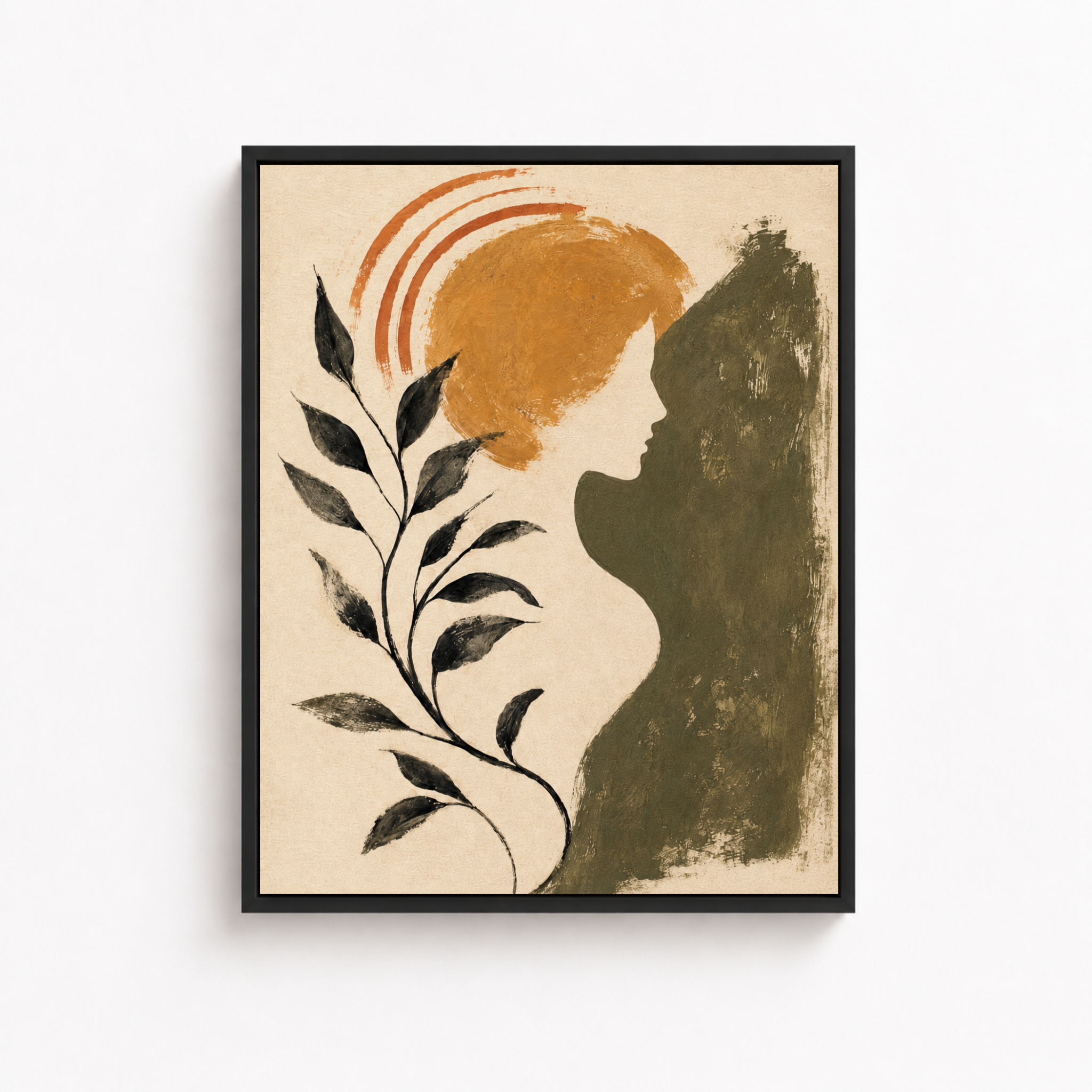Boho Woman Botanical Canvas Aura Canvas