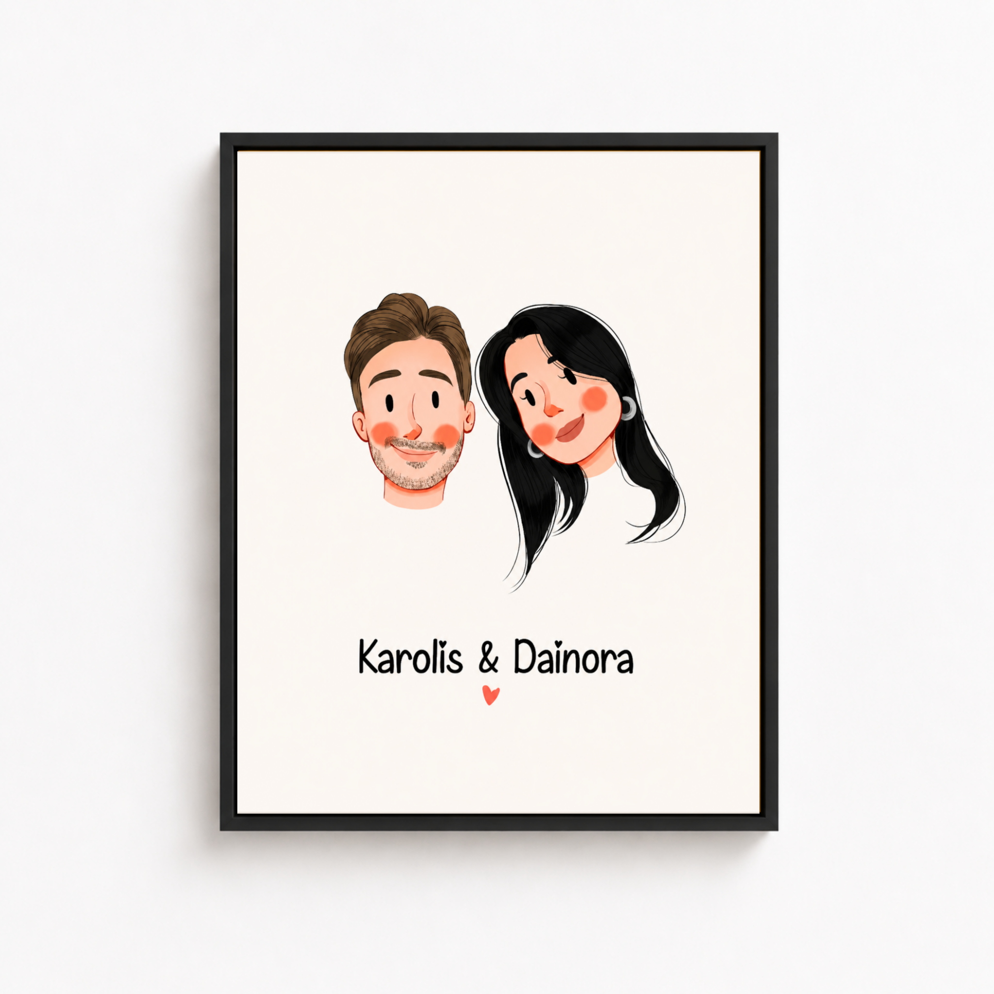 Custom Love Story Portrait Canvas Aura Canvas
