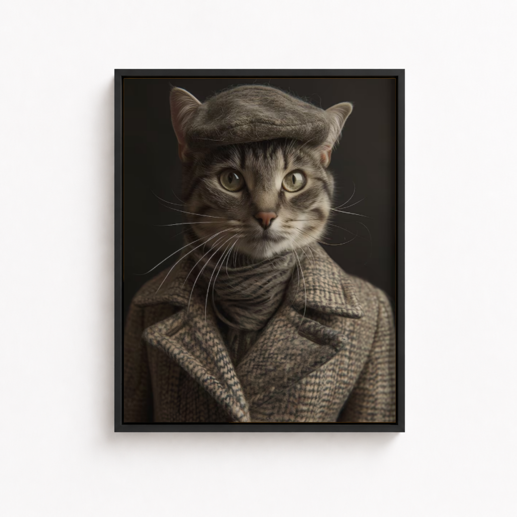Custom Gentleman Cat Portrait Canvas Aura Canvas