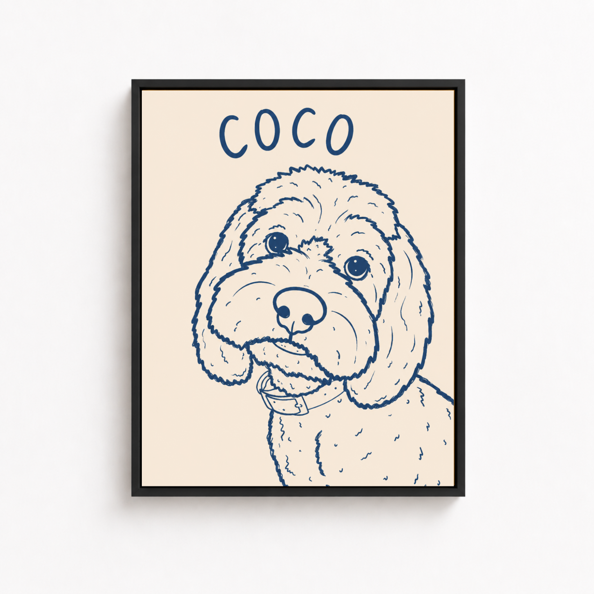 Custom Minimal Line Art Dog Portrait Canvas Aura Canvas