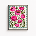 Pink Peony Botanical Canvas Wall Art Aura Canvas