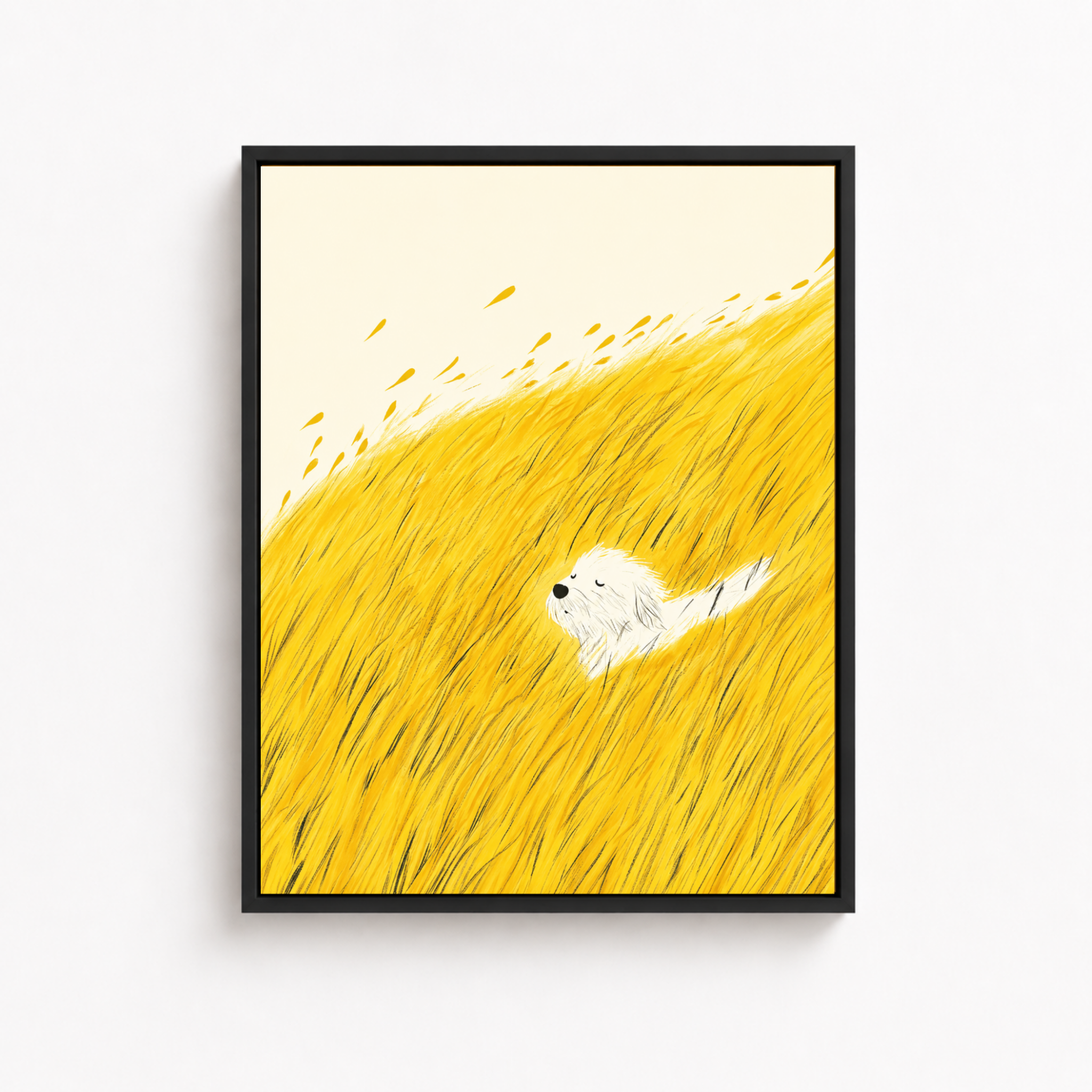 Golden Meadow Dog Canvas Wall Art Aura Canvas