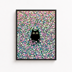 Black Cat Flower Field Canvas Wall Art Aura Canvas