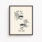 One For You One For Me Coffee Canvas Wall Art Aura Canvas