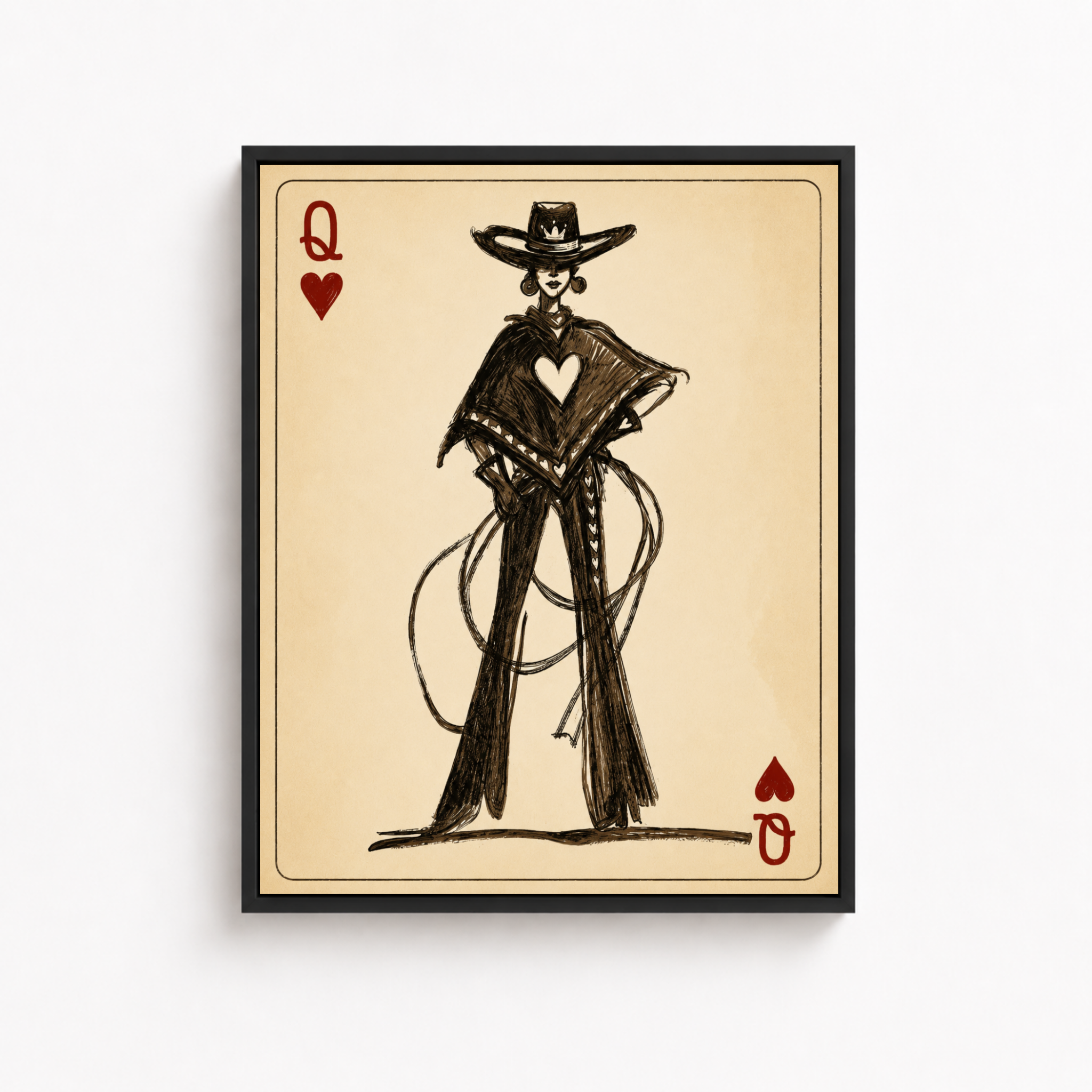 Cowgirl Queen Playing Card Canvas Aura Canvas