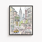 New York City Sketch Canvas Wall Art Aura Canvas